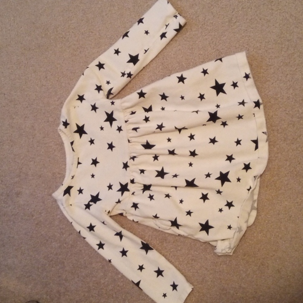 White with black star girls 2-T shirt